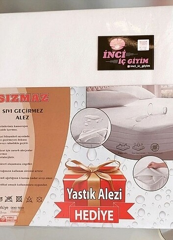 Sıvı Geçirmez Çift Kişilik Alez (Yastık Alezi Hediyeli)