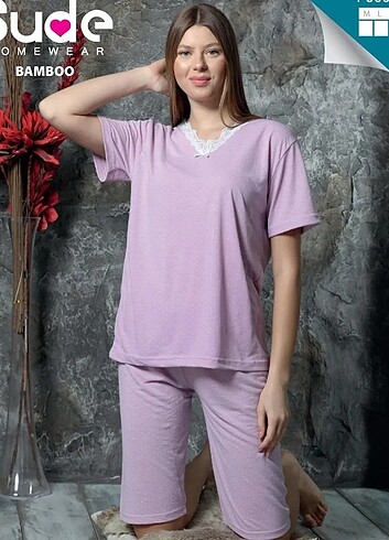 Kadın Bambu Kapri Pijama Takımı