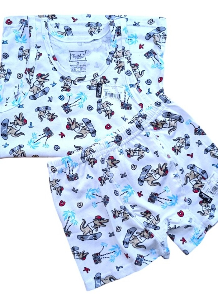 Tutku 3-4 Yaş Erkek Çocuk Atlet-Boxer Takımı - Görsel 4