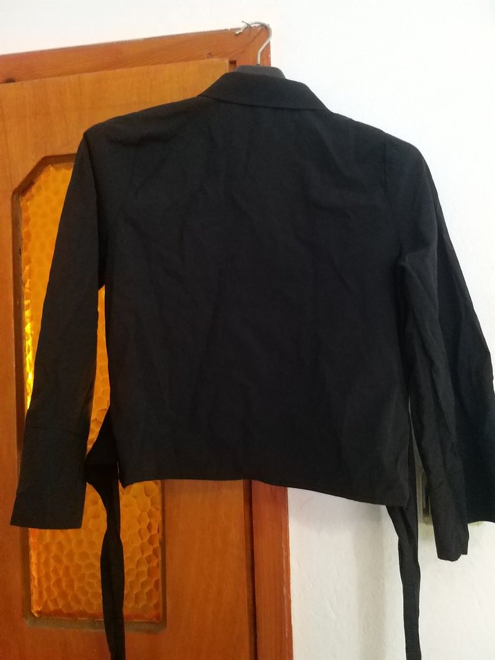 Kemer Detaylı siyah gömlek - Görsel 4