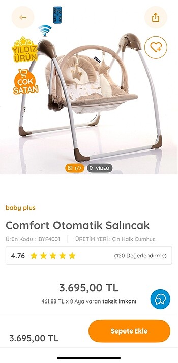 Otomatik bebek salıncağı