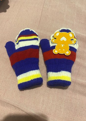 Renkli Nakışlı Kız Çocuk Eldiveni - Görsel 2