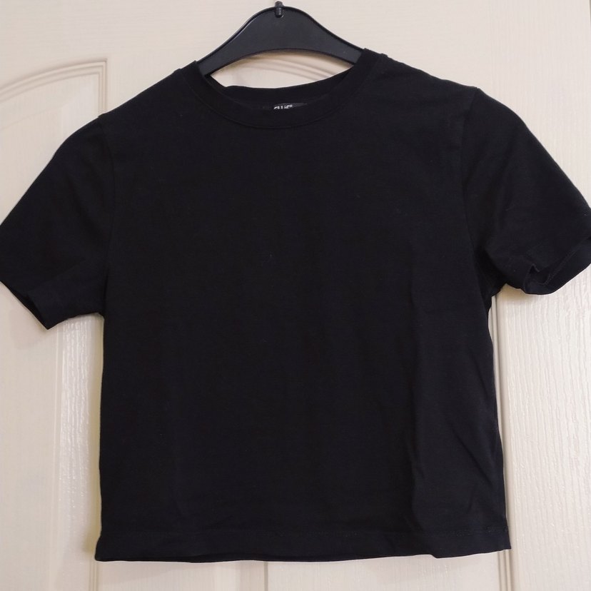 Kadın Siyah Pamuklu Basic Tişört - Görsel 2