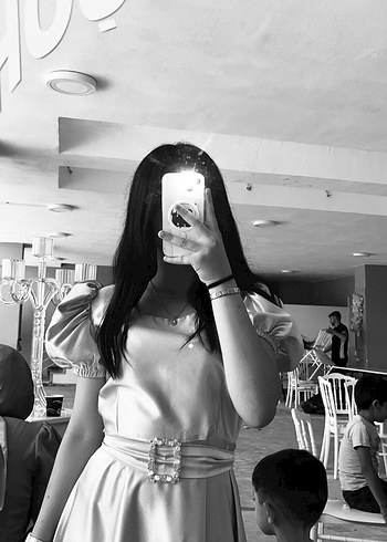 Bej Midi Kısa Kollu Straplez Elbise - Görsel 3