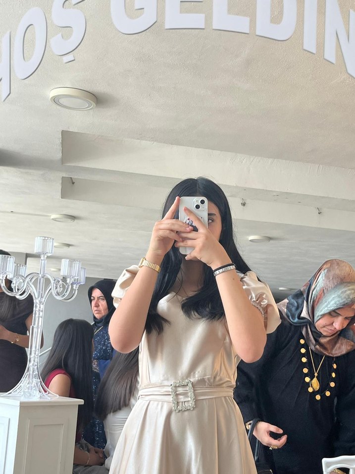 Bej Midi Kısa Kollu Straplez Elbise - Görsel 5