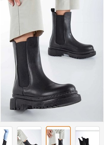 Siyah Lastik Kadın Sokak Stili Bot - Görsel 6