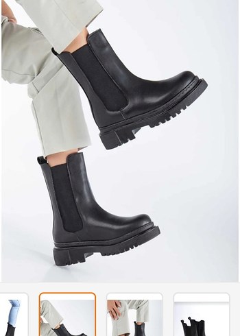 Siyah Lastik Kadın Sokak Stili Bot - Görsel 5