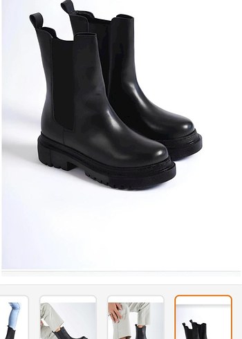 Siyah Lastik Kadın Sokak Stili Bot - Görsel 7