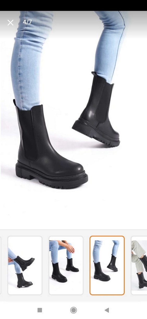 Siyah Lastik Kadın Sokak Stili Bot - Görsel 4