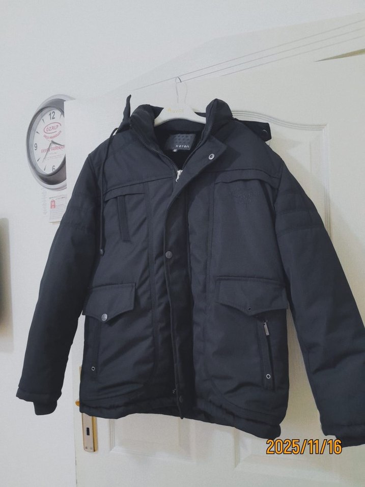 Siyah Kemerli Erkek Midi Ceket - Görsel 2