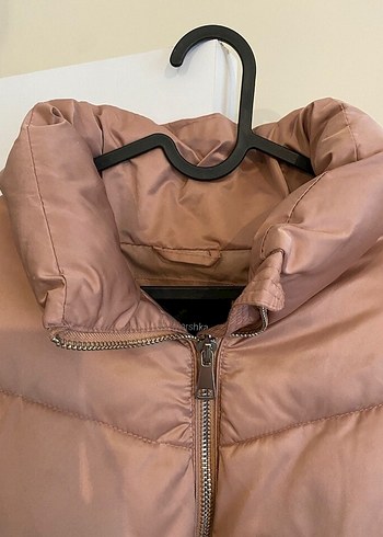 Bej Fermuarlı Midi Günlük Kadın Mont - Görsel 4