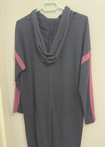 s Beden Siyah Kadın Kapüşonlu Sweatshirt elbise