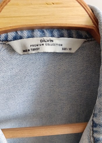 Dilvin Düğmeli Mavi Kadın Denim Ceket