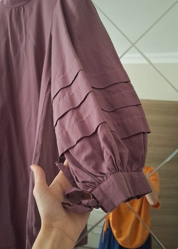 m Beden mor Renk Diger Mor Midi Keten Tunik