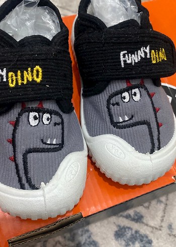 Gri Erkek Bebek İlk Adım Ayakkabısı Velcro - Görsel 3