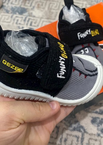 Gri Erkek Bebek İlk Adım Ayakkabısı Velcro - Görsel 2