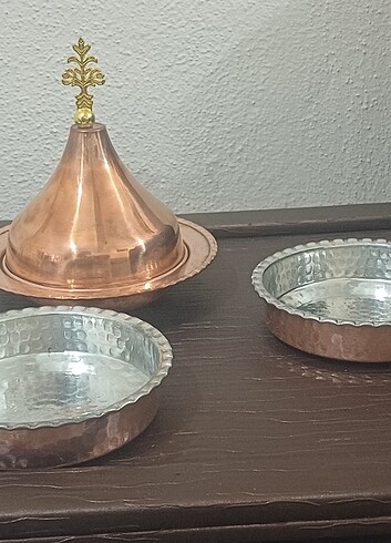 Diğer Bakır şekerlik 3 adet bakır cerezlik 