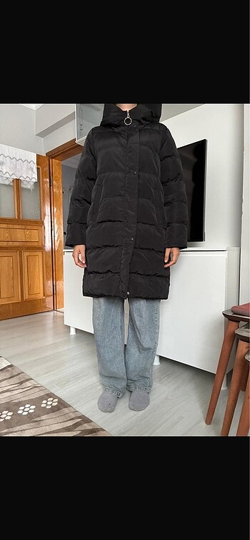 xl Beden siyah Renk Siyah şişme mont