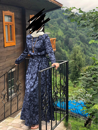Diğer Lacivert desenli elbise