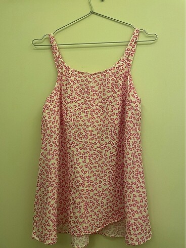 xs Beden KOTON ASKILI ÇİÇEK DESENLİ CROP