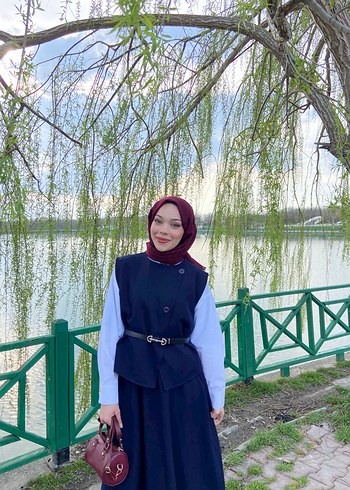 Kadın Lacivert Kemerli İkili Takım