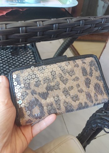 Beden kahverengi Renk Yılan Desenli Deri Kadın Cüzdan