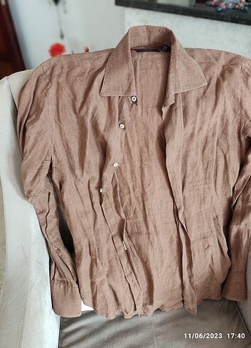 Zara Man kahverengi gömlek 