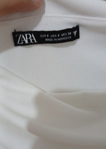 Zara Beyaz Drapeli Straplez Kolsuz Mini Bluz