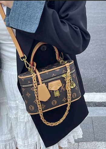 Louis Vuitton Zincir Detaylı Kahverengi Deri Kadın Çanta