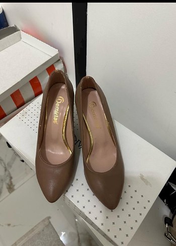 Bej Modern Klasik Stiletto Topuklu Kadın Ayakkabı - Görsel 3