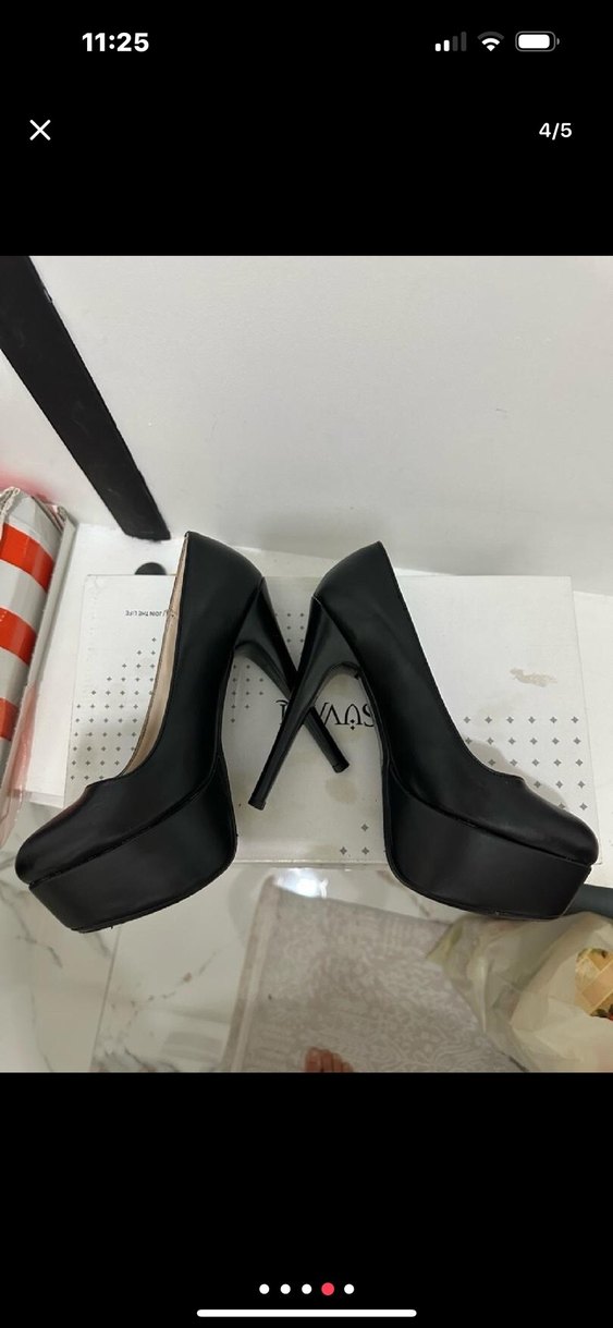 Siyah Platform Topuklu Kadın Stiletto iki defa giyildi temiz - Görsel 4