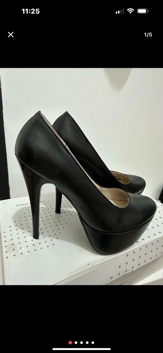 Siyah Platform Topuklu Kadın Stiletto iki defa giyildi temiz - Görsel 2