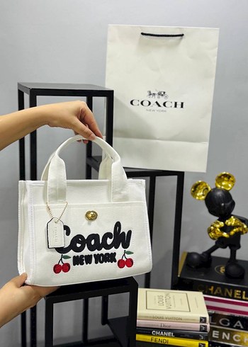  Beden çeşitli Renk Mavi Denim Coach Nakışlı Kadın Çanta