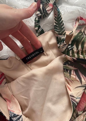 Bohem Çok Renkli Mini Straplez Elbise - Görsel 2