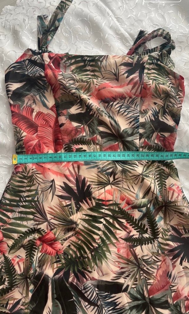 Bohem Çok Renkli Mini Straplez Elbise - Görsel 5