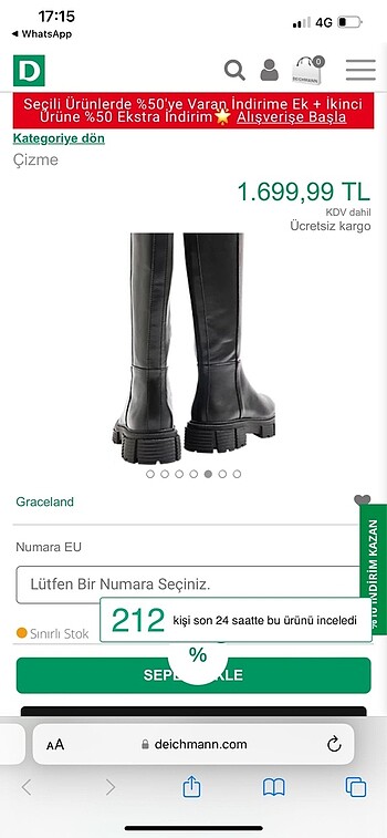 38 Beden ten rengi Renk yüksek taban çizme