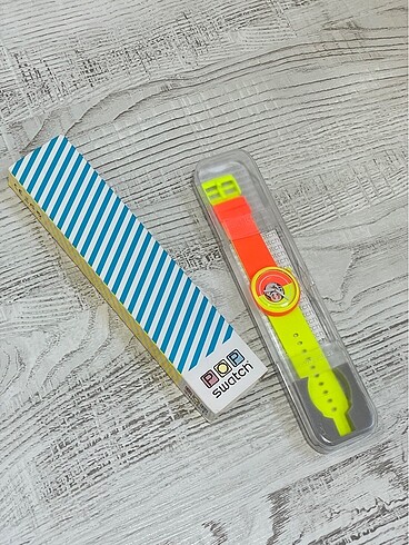 Swatch Popover 45mm neon sarı turuncu