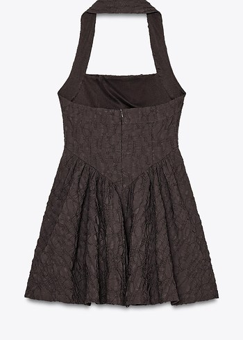Zara Zara Kahverengi Mini Elbise VİRAL