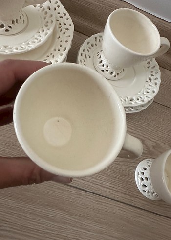 Beyaz Delikli Desenli Porselen Fincan Takımı trio fiyatı - Görsel 4