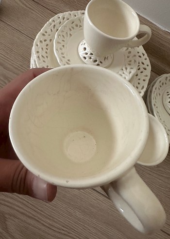 Beyaz Delikli Desenli Porselen Fincan Takımı trio fiyatı - Görsel 6