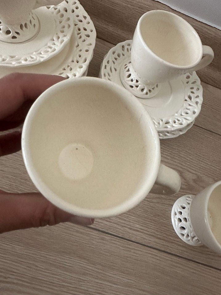 Beyaz Delikli Desenli Porselen Fincan Takımı trio fiyatı - Görsel 4