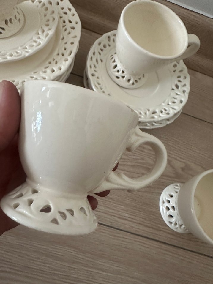 Beyaz Delikli Desenli Porselen Fincan Takımı trio fiyatı - Görsel 5