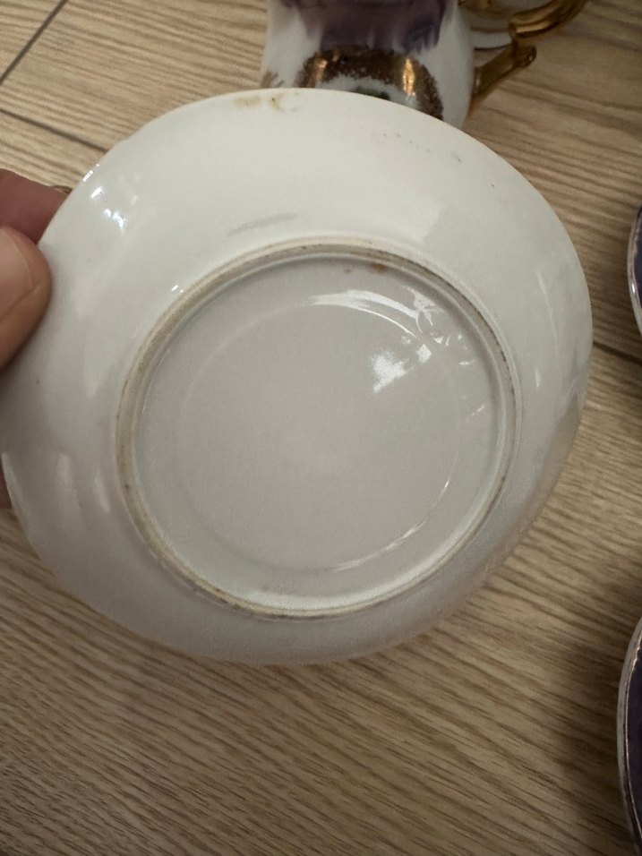 Avrupa Mor Tonlu Porselen Çay Seti - Görsel 5