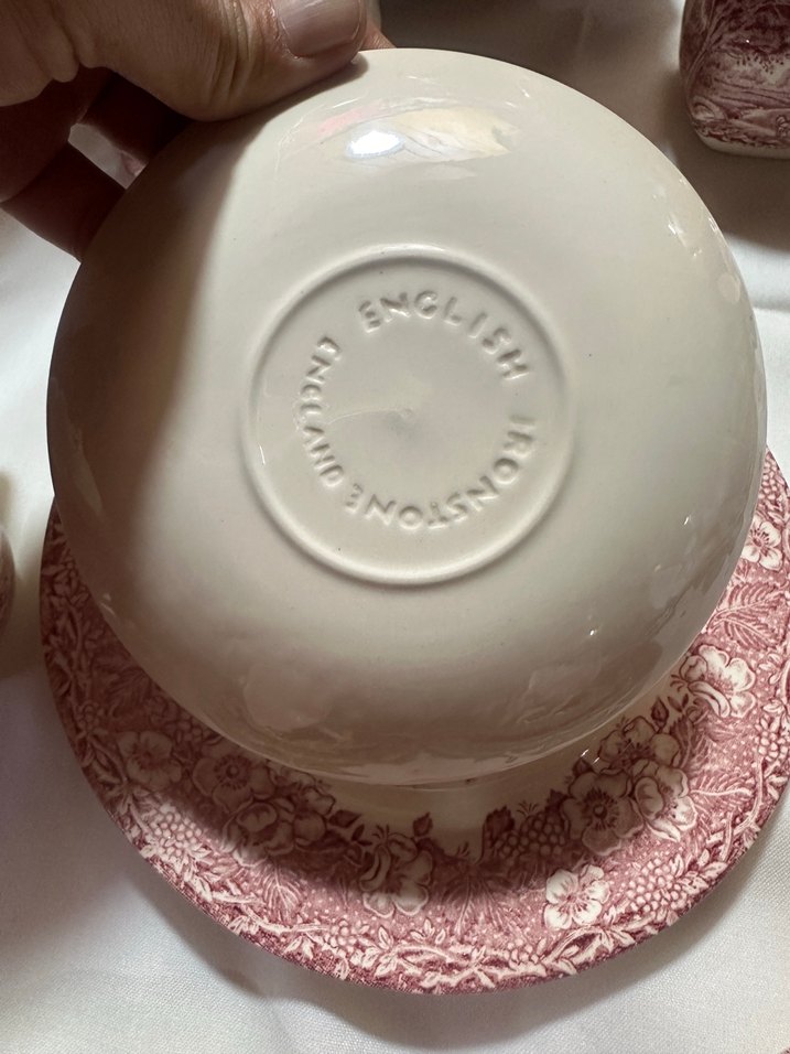 Bordo Pastel Desenli Porselen Fincan ve Tabak Seti trio - Görsel 4