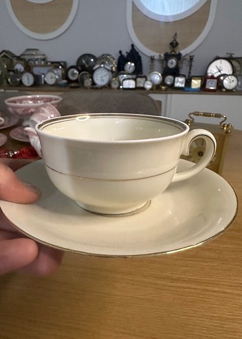 Beyaz İnce Kenarlı Porselen Çay fincanı - Görsel 2