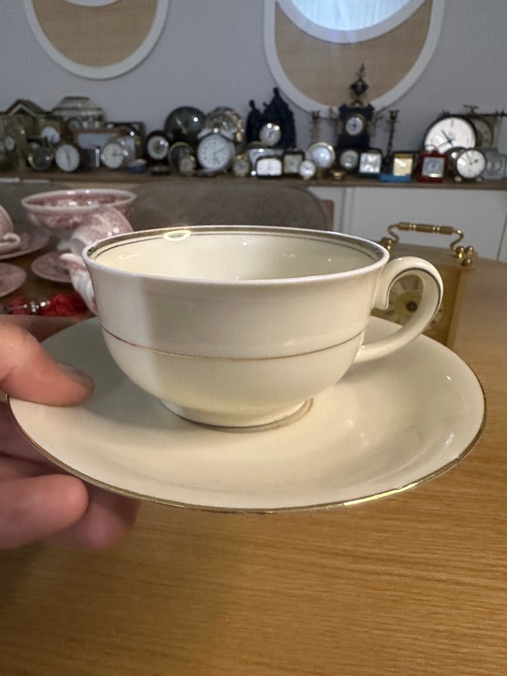 Beyaz İnce Kenarlı Porselen Çay fincanı - Görsel 2