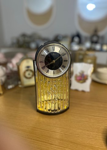 Parlak Altın Masa Saati Alman hareketli saat - Görsel 3