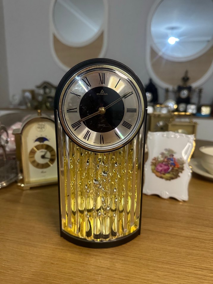 Parlak Altın Masa Saati Alman hareketli saat - Görsel 5