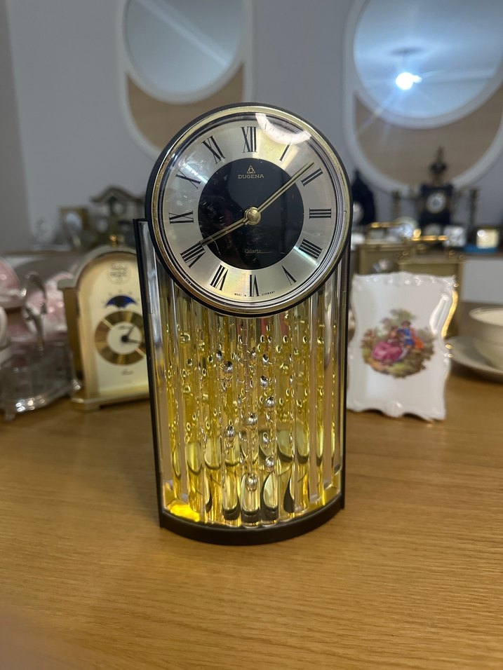 Parlak Altın Masa Saati Alman hareketli saat - Görsel 2