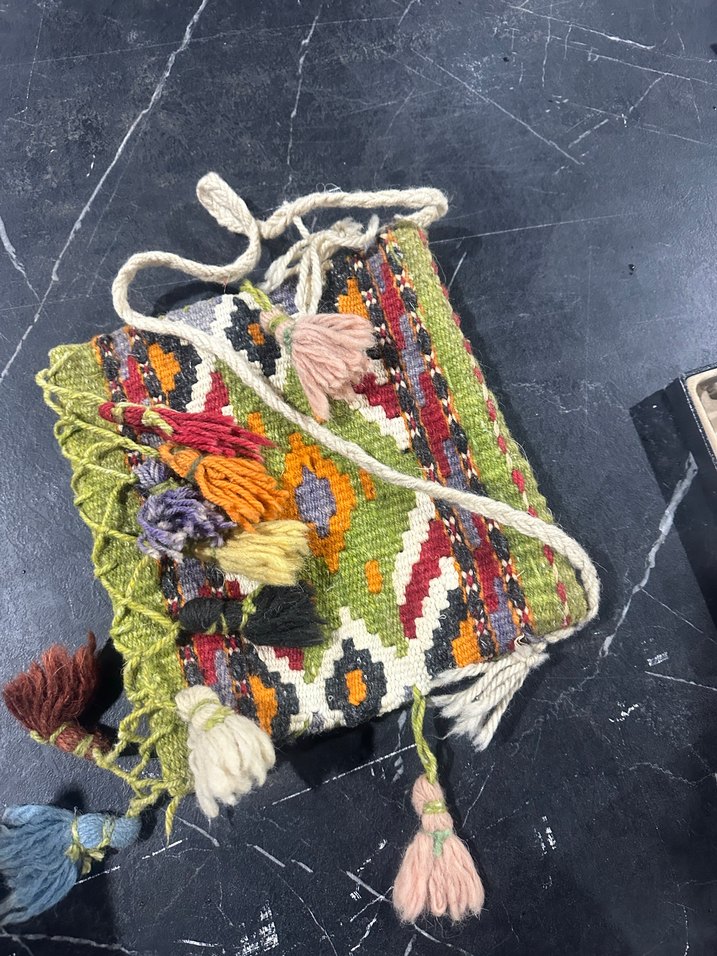 Etnik Desenli Püsküllü Bohem Çanta - Görsel 3